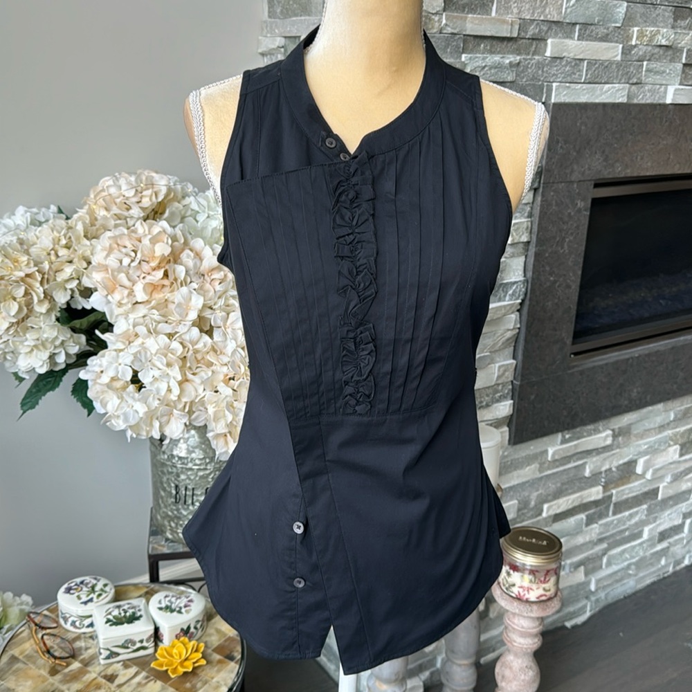 Diesel Black Vest Style Blouse. Size Small